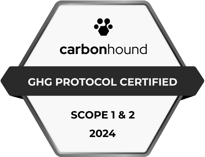 Carbonhound GHG Protocol certified Scope 1 & 2 2024 badge for Total Dynamic Services